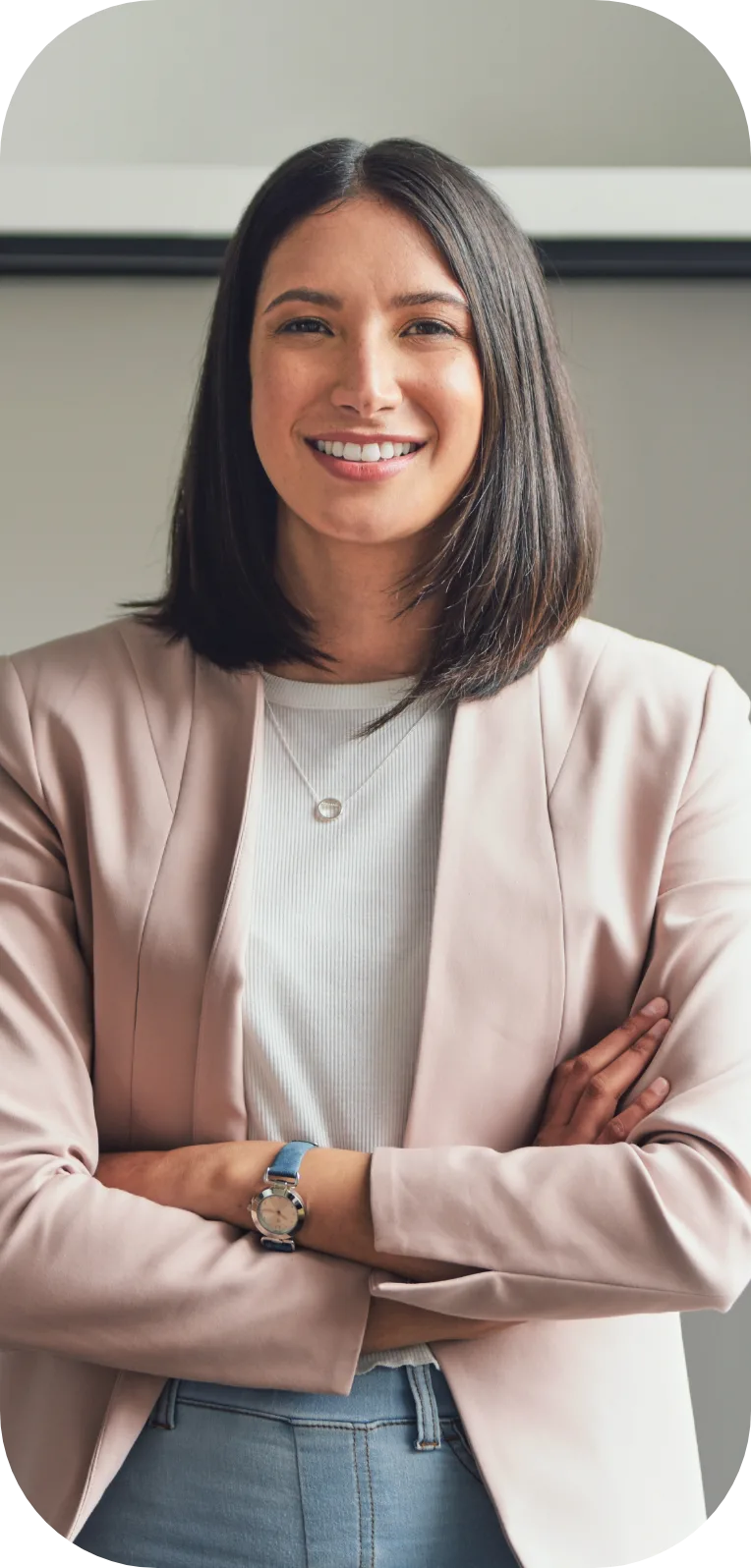 Business Woman with crossed arms smiling